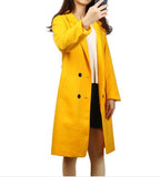 New Women Long Sleeve Turn-Down Collar Outwear Jacket Wool Blend Coat Casual Autumn Winter Elegant Overcoat.