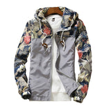 Women's Hooded Jackets Spring Autumn Floral Causal Windbreaker Women Basic Jackets Coats Zipper Lightweight Jackets Famale
