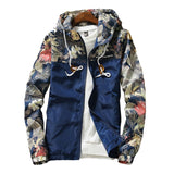Women's Hooded Jackets Spring Autumn Floral Causal Windbreaker Women Basic Jackets Coats Zipper Lightweight Jackets Famale
