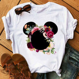 Tshirt Woman Summer Short Sleeve Flowers Tops Female T-shirt Clothes