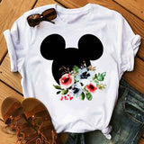 Tshirt Woman Summer Short Sleeve Flowers Tops Female T-shirt Clothes