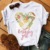 Tshirt Woman Summer Short Sleeve Flowers Tops Female T-shirt Clothes