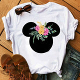 Tshirt Woman Summer Short Sleeve Flowers Tops Female T-shirt Clothes