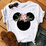 Tshirt Woman Summer Short Sleeve Flowers Tops Female T-shirt Clothes