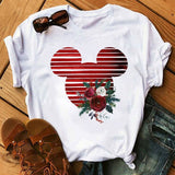 Tshirt Woman Summer Short Sleeve Flowers Tops Female T-shirt Clothes