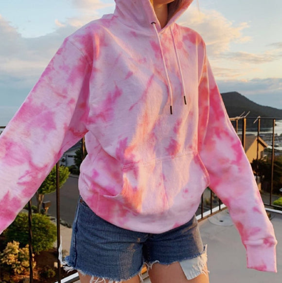 oversized pink Hoodies for Women Fashion Print Sweatshirt loose Long Sleeve Streetwear Women Clothes Hoodie winter