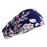 Floral Print Turban Knot Headwrap Sports Elastic Yoga Hairband Fashion Cotton Fabric Wide Headband For Women Hair Accessoires