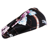 Floral Print Turban Knot Headwrap Sports Elastic Yoga Hairband Fashion Cotton Fabric Wide Headband For Women Hair Accessoires