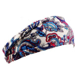 Floral Print Turban Knot Headwrap Sports Elastic Yoga Hairband Fashion Cotton Fabric Wide Headband For Women Hair Accessoires