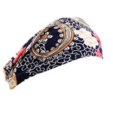 Floral Print Turban Knot Headwrap Sports Elastic Yoga Hairband Fashion Cotton Fabric Wide Headband For Women Hair Accessoires