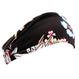 Floral Print Turban Knot Headwrap Sports Elastic Yoga Hairband Fashion Cotton Fabric Wide Headband For Women Hair Accessoires