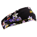 Floral Print Turban Knot Headwrap Sports Elastic Yoga Hairband Fashion Cotton Fabric Wide Headband For Women Hair Accessoires